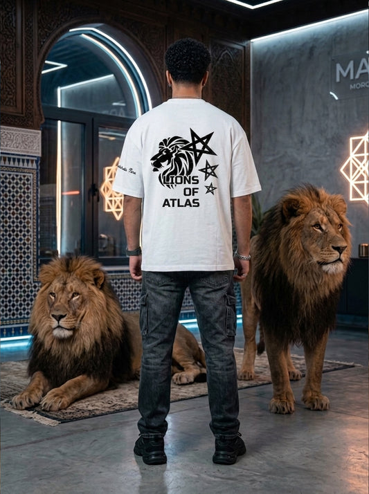 LIONS OF ATLAS OVERSIZE Unisex WHITE T-SHIRT